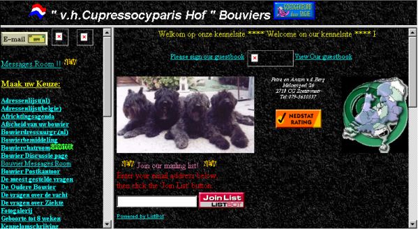 Onze hoofdpagina 1998